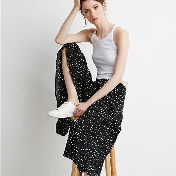 Forever 21 Pants - Forever 21 Polka Dot Culottes with Tie Waist